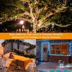 Ollny Christmas Lights Outdoor String Lights 210ft/640 LED Super Long Multicolor 11 Modes&Timer Remote Waterproof Plug In Fairy Light For Xmas Tree Patio Holiday Indoor Decorations Warm White -Xmas Lighting Shop 81nES4qSFoL. AC SL1300