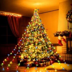 PUHONG Christmas Decorations Star Lights, 320 LED Christmas Tree Lights Outdoor,16.4Ft String Lights 8 Memory Modes With 14" Lighted Star For Xmas New Year (Iron-Multicolor) -Xmas Lighting Shop 81nQfS2uaEL. AC SL1500