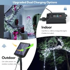 Woohaha 2 Pack Solar String Lights,Each 72ft 200 LED Solar White Christmas Lights Outdoor With Remote And Timer, 8 Modes Solar Tree Lights Waterproof Solar Fairy Lights For Garden,Yard,Patio,Party -Xmas Lighting Shop 81nXZMifN3L. AC SL1500