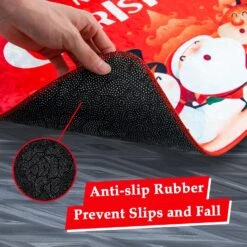 Dinaso 3 Pcs Merry Christmas Bathroom Decorations Set Snowman Christmas Bathroom Rugs Non-Slip Toilet Seat Cover And Bath Mats Xmas Santa Reindeer Snowmen Bathroom Decor (Red) -Xmas Lighting Shop 81nauNsgwIL. AC SL1500