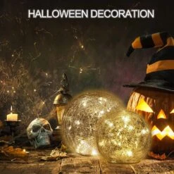 2 Pack (5.7 In & 4.5 In) Mercury Cracked Glass Globe Lights Home Decorative Sphere Night Light Battery Operated Ball Lamp For Christmas Livingroom Wedding Decor Birthday Present Warm White -Xmas Lighting Shop 81nluF sL9L. AC SL1500