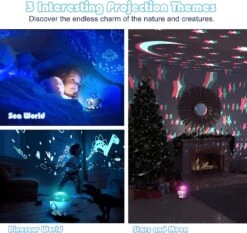 Night Light Projector,Ocean Star Night Light For Kids Room,Dinosaur Toys With 360° Rotation,Remote And Timer,3 Projection Films,17 Light Modes,9 Lullaby Songs,Birthday Christmas Gifts Kids Toys-White -Xmas Lighting Shop 81nncaZY9L. AC SL1500