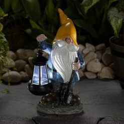 VP Home Earnest Garden Gnome With Lantern Solar Powered LED Outdoor Decor Light (Yellow Hat) Great Addition For Your Garden, Solar Powered Light Garden Gnome, Christmas Decorations Gifts -Xmas Lighting Shop 81nodxB8MmL. AC SL1500