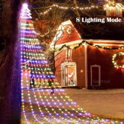 Outdoor Christmas Decorations Star String Lights 420 LED Waterproof Waterfall Lights With Christmas Tree Topper, Gorrzai 8 Lighting Modes String Lights For Tree Yard Patio Garden Party (Multi-Colored) -Xmas Lighting Shop 81nwu3PRJzL. AC SL1500