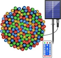Solar Christmas Lights Outdoor Waterproof - 8 Mode 200LED 72ft LED Mini Solar Power String Lights, Multicolor Fairy Light Strings Decorations For Xmas Trees, Patio, Garden, Fence, Path, Holiday, Party