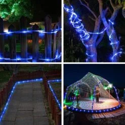 JMEXSUSS 200 LED Garden Decor Solar Rope Lights Outdoor, 72ft IP 65 Outdoor Waterproof Solar Rope Lights With 8 Modes, PVC Tube Solar Christmas Lights For Trampoline Fence Yard Walkway Christmas(Blue) -Xmas Lighting Shop 81oH2Lz3uzL. AC SL1500
