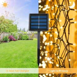 OxyLED Solar String Lights Outdoor, 72ft 200 LED String Lights Solar Powered Waterproof Decorative Fairy Lights For Garden Patio Wedding Party Christmas Tree Halloween (Warm White) -Xmas Lighting Shop 81ob3vx5FCL. AC SL1500