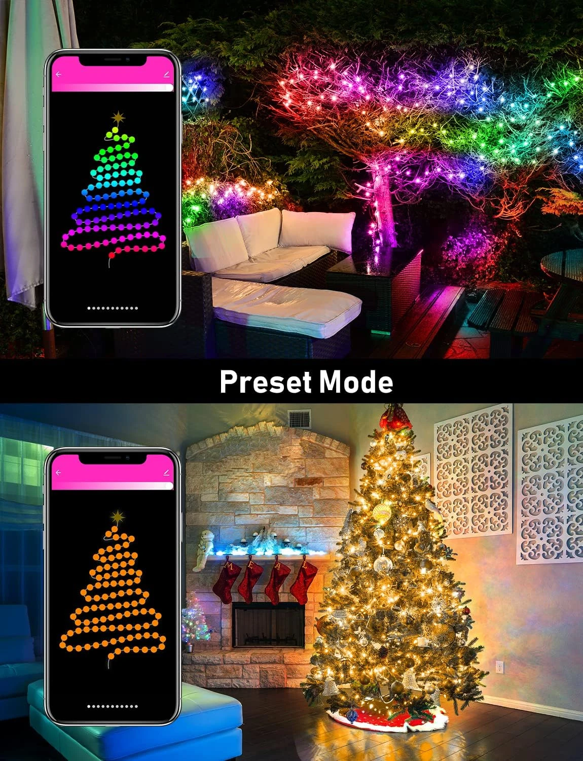 Popotan Outdoor String Lights, Color Changing Waterproof Christmas Lights With Remote Works With Amazon Echo, App Controlled Music Sync Led String Lights For Indoor Outdoor Decor (16.4 FT) 3 Popotan Outdoor String Lights, Color Changing Waterproof Christmas Lights With Remote Works With Amazon Echo, App Controlled Music Sync Led String Lights For Indoor Outdoor Decor (16.4 FT) - Image 3