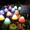 Pellimo Set Of 12pcs Mushroom Solar Garden Lights,2 Modes 14.5ft Solar Powered Mushroom Night String Lights Waterproof For Outdoor Pathway Garden Lawn Party Christmas Decor (Multicolor)