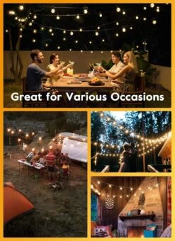 Brightown Outdoor String Lights 38FT(30+8) - LED G40 Globe Patio Energy Saving With 15 Bulbs, Shatterproof Hanging For Christmas Outside Garden Backyard Cafe -Xmas Lighting Shop 81p9xm9VstL. AC SL1500