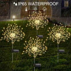 Botfal 4 Pack Solar Firework Lights, Solar Garden Lights Outdoor 120 Led, Waterproof Stake Landscape Lights With 8 Flashing Modes, For Garden Pathway Courtyards Wedding Christmas Decor (Warm White) 11 Botfal 4 Pack Solar Firework Lights, Solar Garden Lights Outdoor 120 Led, Waterproof Stake Landscape Lights With 8 Flashing Modes, For Garden Pathway Courtyards Wedding Christmas Decor (Warm White) -Xmas Lighting Shop 81pOBHUj30L. AC SL1500
