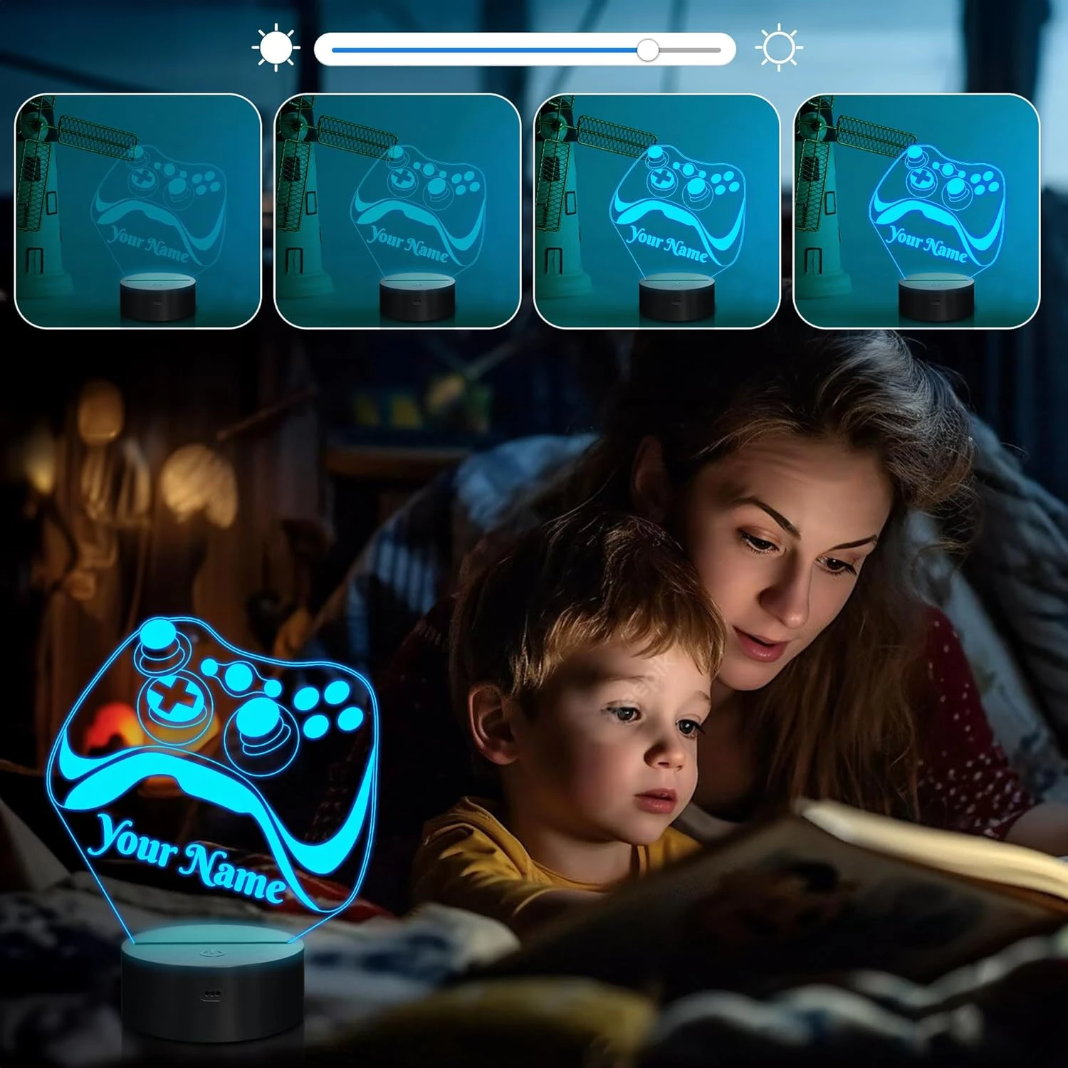 Attivolife Personalized 3D Game Theme Night Light, Table Desk Lamp Engraved Name Letter, Multicolor Custom LED Best Home Decor Birthday Christmas Gifts Toys For Boys Girls Kids 2 Attivolife Personalized 3D Game Theme Night Light, Table Desk Lamp Engraved Name Letter, Multicolor Custom LED Best Home Decor Birthday Christmas Gifts Toys For Boys Girls Kids - Image 2