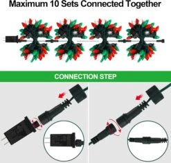 HAYATA C9 Bulbs Christmas Lights 50 LED 36ft Strawberry String Light Red&White&Green - Fairy Lighting For Outdoor, Indoor, Garden, Yard, Party, Home, Wreath, Garland, Christmas Tree Decorations -Xmas Lighting Shop 81poTVWfpL. AC SL1500