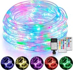 Mlambert 99Ft LED Rope Lights Outdoor, 16 Colors RGB Remote Control Fairy String Lights Plug In With 300 LEDs, Waterproof, Super Durable For Bedroom Patio Halloween Christmas Tree Garden Yard Decor