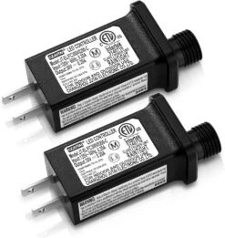 2 Pieces LED Transformer Replacement Class 2 Power Supply For Christmas String Light Inflatable Decorations LED Controller IP44 Waterproof Low Voltage Transformer US Power Adapter (30V6W 0.2 A)
