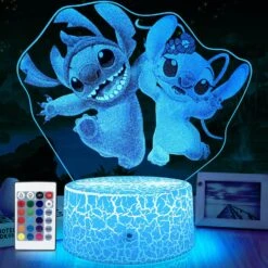 GIMFRY Stitch Night Light Cute Stitch Gifts For Girls 16 Colors Changing With Remote&Touch Models Room Decor Stitch Lamp Birthday Christmas Party Decoration Present For Kids And Stich Lovers