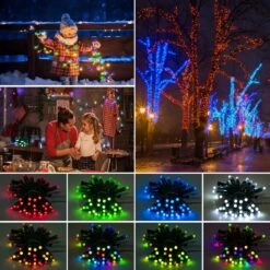 SEZO WS2811 Diffused String Light Dream Color RGB Individually Addressable LED Pixels Module For Christmas Party Outdoor Advertising Decor IP68 Waterproof 12mm 50PCS/Set DC5V (Black Wire) -Xmas Lighting Shop 81r5ZOKCzTL. AC SL1500