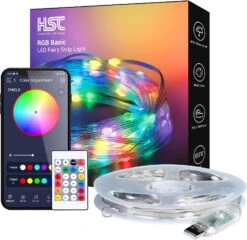 Fairy String Lights RGB Color Changing-32.8FT 100 LED USB Fairy Light Bluetooth App Indoor Outdoor String Light With Remote Control Multicolor Waterproof Light For Bedroom Party Christmas Decoration