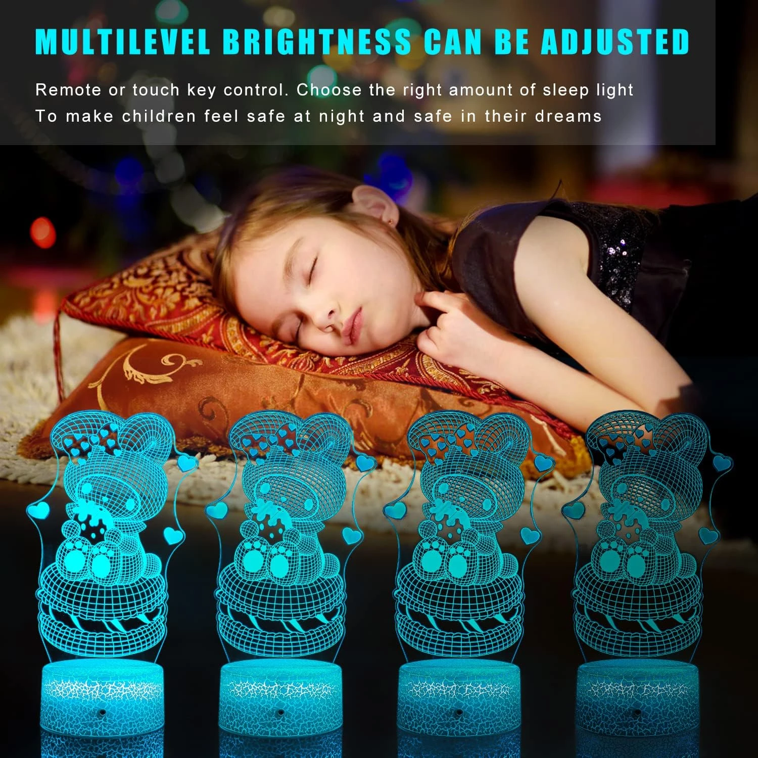 NLUOYLF Kitty Lamp (2 Patterns),Cat Night Light For Kids,Kitty Room Decor,16 Colors Change With Remote,Christmas And Birthday Party Supplies For Boys/Girls 3 NLUOYLF Kitty Lamp (2 Patterns),Cat Night Light For Kids,Kitty Room Decor,16 Colors Change With Remote,Christmas And Birthday Party Supplies For Boys/Girls - Image 3