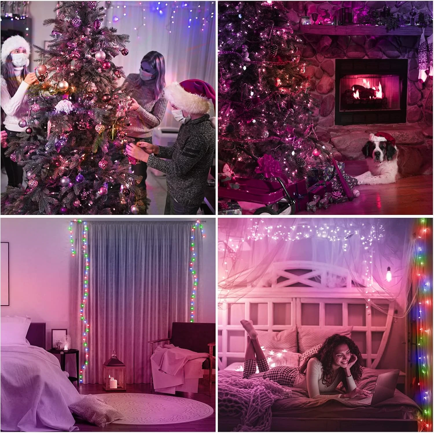 GLPE 100Ft 300 LED Fairy Lights Plug In, Multicolor String Lights Indoor Outdoor With Remote, 8 Modes Waterproof Twinkle Lights For Bedroom Garden Patio Party Wedding Christmas Decoration 5 GLPE 100Ft 300 LED Fairy Lights Plug In, Multicolor String Lights Indoor Outdoor With Remote, 8 Modes Waterproof Twinkle Lights For Bedroom Garden Patio Party Wedding Christmas Decoration - Image 5