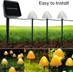 XVZ Outdoor Solar Garden Lights, 12 LED Mini Solar Mushroom Lights,8 Modes Christmas Waterproof Decorative Pathway Landscape Lighting For Yard Patio Party Wedding Festival Decoration (Warm White) -Xmas Lighting Shop 81rb qj62IL. AC SL1500