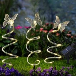 Solar Butterfly Garden Stake Lights Set Of 3, Solar Powered 45 LED Spiral Tree Butterfly Figurines Decorative Landscape Lighting With 8 Lighting Modes For Path, Yard, Lawn, Halloween, Christmas -Xmas Lighting Shop 81sQCbBx2L. AC SL1500