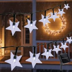 Twinkle Star Solar Star String Lights, 100 LED 33 FT Outdoor Ramadan Christmas Fairy Lights, 8 Lighting Modes & Waterproof For Christmas, Wedding Party, Xmas Tree, Garden Decor, Cool White -Xmas Lighting Shop 81t8mb6D3zL. AC SL1500