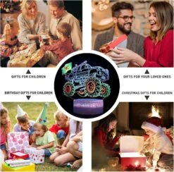 Monster Truck Night Light 3D LED Illusion Lamp 7 Color Changing With Remote Dimmable Room Decor For Boys Kids Grandson Birthday Christmas Gifts -Xmas Lighting Shop 81tJcUL5BL. AC SL1500
