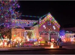 Homeleo Solar Icicle Christmas Lights, Outdoor Icicle Lights, Multi-color Led Balcony Lights For Outside Christmas Decorations, Porch Backyard Patio House Bedroom Window Decor(14.5Ft/30 Drops/160 LED) -Xmas Lighting Shop 81tMTN334 L. AC SL1500