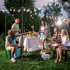 Walensee String Light Poles With Hook Outdoor Metal Lighting Pole For Hanging String Lights For Garden Party 9.4FT Lights Hanger With 5-Prong Fork Steel Stand Holder For Patio Christmas Wedding 4 Pack -Xmas Lighting Shop 81tooidKZ1L. AC SL1500