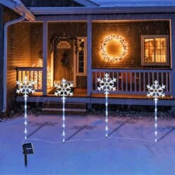 Solar Christmas Pathway Lights, Set Of 4 Snowflake Solar Powered Christmas Decorations Outdoor, Waterproof Christmas Garden Stake Lights For Patio, Yard, Garden, Lawn Christmas Holiday Decor -Xmas Lighting Shop 81u6ee1JlgL. AC SL1500