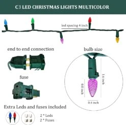 MXTCLM C3 Christmas Lights, 50 LED Strawberry String Lights, 18.31ft Multicolor C3 Lights, Fairy Lights For Outdoor, Indoor, Garden, Yard, Home, Party, Christmas Tree Decorations (Multicolor) -Xmas Lighting Shop 81uVkE6kfL. AC SL1500