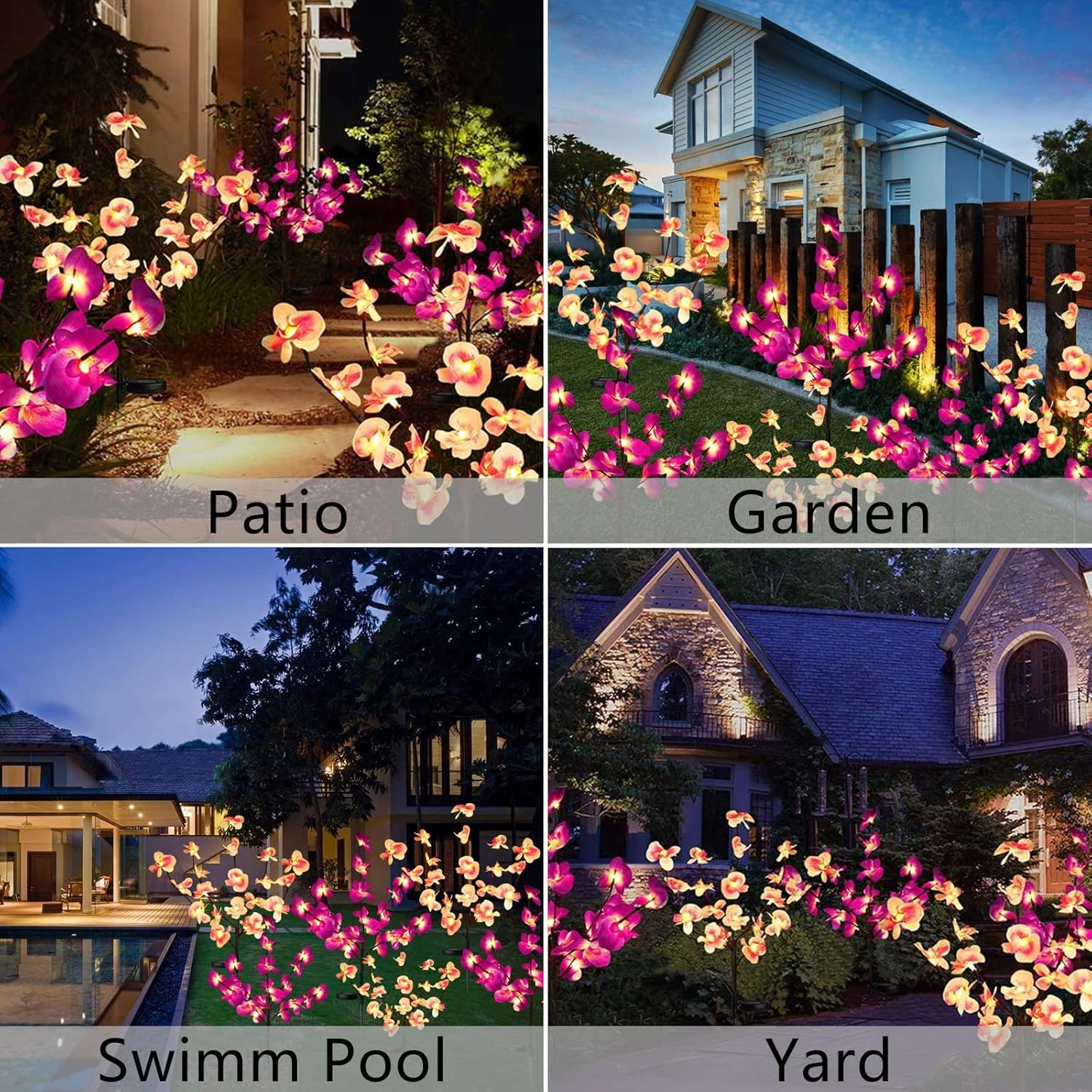 Rirool Solar Garden Stake Lights For Garden, Patio, Backyard Christmas Decors, Waterproof Solar Powered Purple & Pink Orchid Lights, Outdoor Solar Flower Landscape Decorative Lights, 2 Pack 7 Rirool Solar Garden Stake Lights For Garden, Patio, Backyard Christmas Decors, Waterproof Solar Powered Purple & Pink Orchid Lights, Outdoor Solar Flower Landscape Decorative Lights, 2 Pack - Image 7