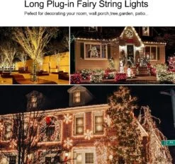 RESNICE LED Fairy String Lights 100FT 300 LEDs Outside Indoor Plug In String Lights Waterproof Remote Control For Living Bed Room, Backyard, Patio, Garden, Porch, Wedding Or Christmas Decorating -Xmas Lighting Shop 81utv5UW78L. AC SL1001