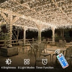 ICRGB Solar Rope Lights Outdoor, 66FT 200 LED Solar String Light, Outdoor IP67 Waterproof 8 Modes Garden Christmas Lights Decorative For Outdoor Pool Patio Porch Tree Wedding Christmas -Xmas Lighting Shop 81uuL6fPFAL. AC SL1500