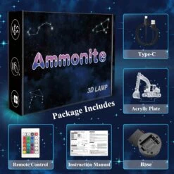Ammonite Excavator 3D Lamp For Kids, LED Optical Illusion Night Light With Remote Control And Timing Function As Christmas Birthday Gifts Ideas For Boys Kids Teen -Xmas Lighting Shop 81uuTlbW0L. AC SL1500