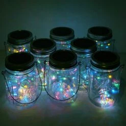 Cynzia Solar Mason Jar Lights, 6 Pack 20 LED Fairy String Lights With 6 Hangers (No Jars), Waterproof Firefly Lights Lantern For Outdoor, Wedding, Patio, Garden, Party, Christmas Decor (4 Colors)