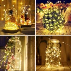 DAYLIGHTIR 2 Pack 100 LED Solar Powered Copper Wire String Lights Outdoor, Waterproof, 8 Modes Fairy Lights For Garden, Patio, Party, Yard, Christmas (Warm White) -Xmas Lighting Shop 81v4hbPmkRL. AC SL1500