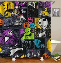 LAYINUSG 4Pcs Nightmare Before Christmas Shower Curtain Set With Non-Slip Rugs, Toilet Lid Cover And Bath Mat, Halloween Xmas Winter Holiday Bathroom Decor Sets With 12 Hooks 72 X 72 Inches 10 LAYINUSG 4Pcs Nightmare Before Christmas Shower Curtain Set With Non-Slip Rugs, Toilet Lid Cover And Bath Mat, Halloween Xmas Winter Holiday Bathroom Decor Sets With 12 Hooks 72 X 72 Inches -Xmas Lighting Shop 81v62iBzk2L. AC SL1500
