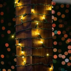 Novelty Lights 50 Light LED Christmas Mini Light Set, Outdoor Lighting Party Patio String Lights, Warm White, Green Wire, 11 Feet -Xmas Lighting Shop 81vYVy4ZOgL. AC SL1500