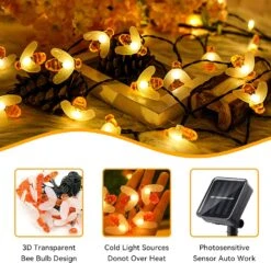 ITICdecor Solar String Lights 30 LED Cute Bee Lights Outdoor Waterproof Starry Light Fairy Decor Light,Wedding Home Gardens Patio Party Christmas Tree Decor(Warm White) -Xmas Lighting Shop 81vlQU9HlcL. AC SL1500