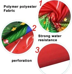 Uspring 4 Pcs Merry Christmas Shower Curtain Sets With Non-Slip Rug, Bath Mat, Toilet Lid And 12 Hooks, Xmas Wreath Ball Star Fir Leaves Shower Curtain For Christmas Decoration -Xmas Lighting Shop 81wG o04QtL. AC SL1500