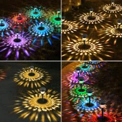 CVNHMG Outdoor Solar Pathway Lights, Solar Garden Lights With 7 Color Changing & Warm White Mode, Waterproof Solar Powered Outdoor Lights For Christmas Pathway Yard Decorations (6 Pack) -Xmas Lighting Shop 81wmivRo VL. AC SL1500