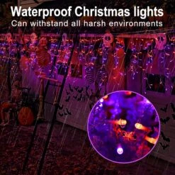 GENERIC 360 LED Halloween Icicle Lights Outdoor Waterproof, 8 Modes Solar Christmas Decorations Lights With 60 Drops For Party, Wedding, Halloween Decorations（Orange/Purple -Xmas Lighting Shop 81xLzayeocL. AC SL1500