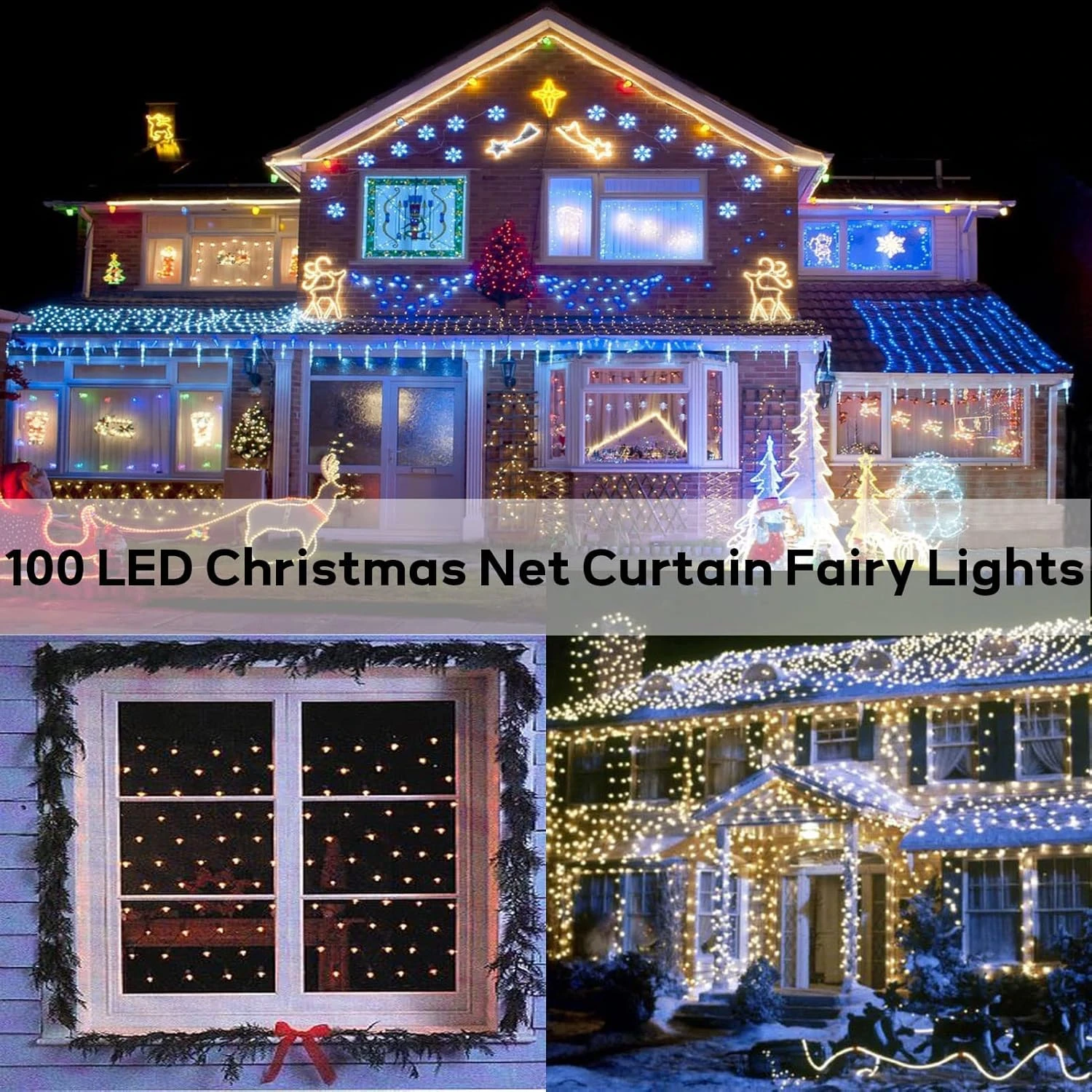 Echsoari Battery Operated Net Lights, 100 LED Net Fairy Lights 8 Modes Remote Timer Dimmable Garden Patio Mesh Lighting For Bush Deck Fence Wall Party Wedding Christmas Decor (Warm White) 6 Echsoari Battery Operated Net Lights, 100 LED Net Fairy Lights 8 Modes Remote Timer Dimmable Garden Patio Mesh Lighting For Bush Deck Fence Wall Party Wedding Christmas Decor (Warm White) - Image 6