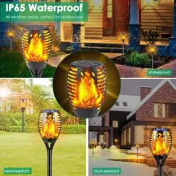 TomCare 8 Pack Solar Lights Outdoor Flickering Flames Solar Torch Lights Decorative Solar Garden Lights Solar Powered Waterproof Landscape Decorations Outdoor Lighting For Garden Patio Yard Christmas -Xmas Lighting Shop 81xoUmurvVL. AC SL1500