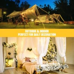 JMEXSUSS 2 Pack Warm White Battery Operated String Lights Outdoor, Each 33ft 100 LED Battery Powered Christmas Lights With Remote, 8 Modes Twinkle Fairy Mini Lights Waterproof -Xmas Lighting Shop 81xqNOxyYBL. AC SL1500