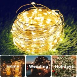 DAYLIGHTIR 2 Pack 100 LED Solar Powered Copper Wire String Lights Outdoor, Waterproof, 8 Modes Fairy Lights For Garden, Patio, Party, Yard, Christmas (Warm White) -Xmas Lighting Shop 81xuHN7pAgL. AC SL1500