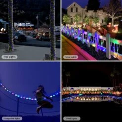 GLPE Solar Rope Lights Outdoor Waterproof LED,66ft 200 LEDs String Lights Solar Powered,8 Modes Multicolor Fairy Lights With Remote For Christmas Garden Patio Deck Backyard Pool Trampoline -Xmas Lighting Shop 81y0RmVGJL. AC SL1500