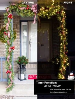 2 Pack Each 16.4ft 60 LED Battery Operated Christmas Tree Lights Indoor Outdoor Cluster String Lights With Timer 8 Modes Dark Green Wire Fairy Light Xmas Patio Bedroom Garden Decorations (Warm White) -Xmas Lighting Shop 81yCite8EpL. AC SL1500